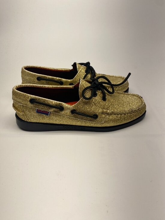 Sebago Mens Portland Glitter Yellow Gold & Black Loafer Sz 8 main image 6